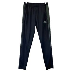 adidas Women's Tiro Track Pants,‎ Black/Dark Grey Heather Zip Ankle   Sz M